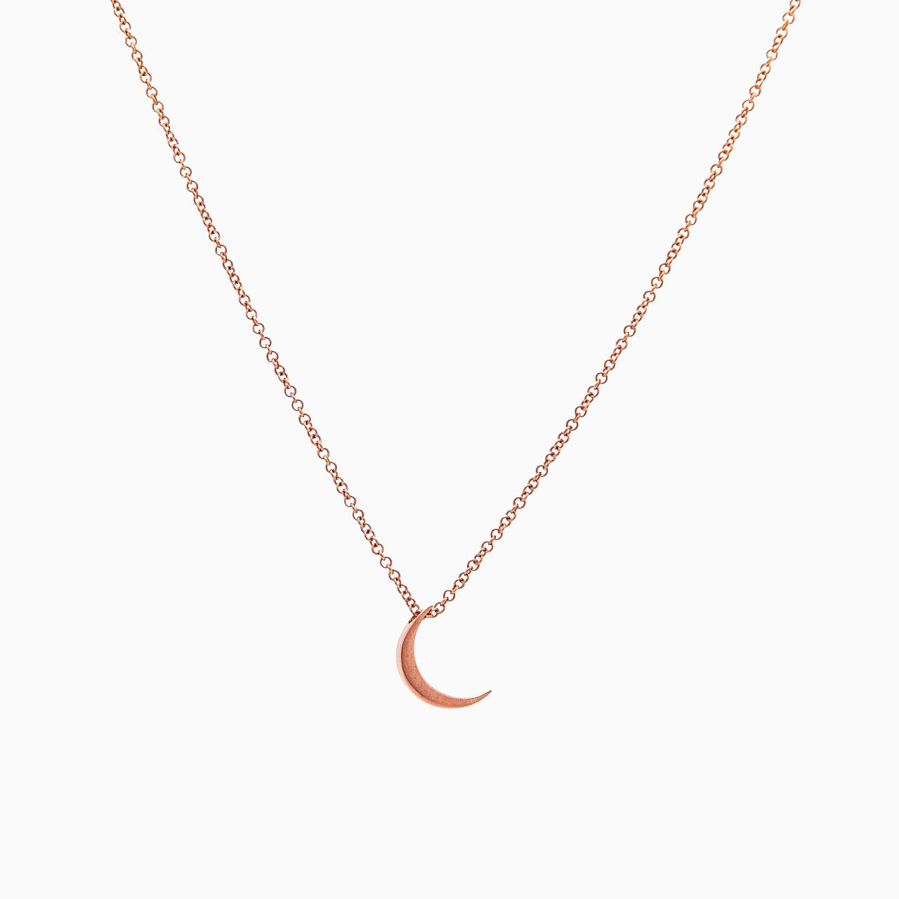 14k Rose Gold Crescent Moon Pendant