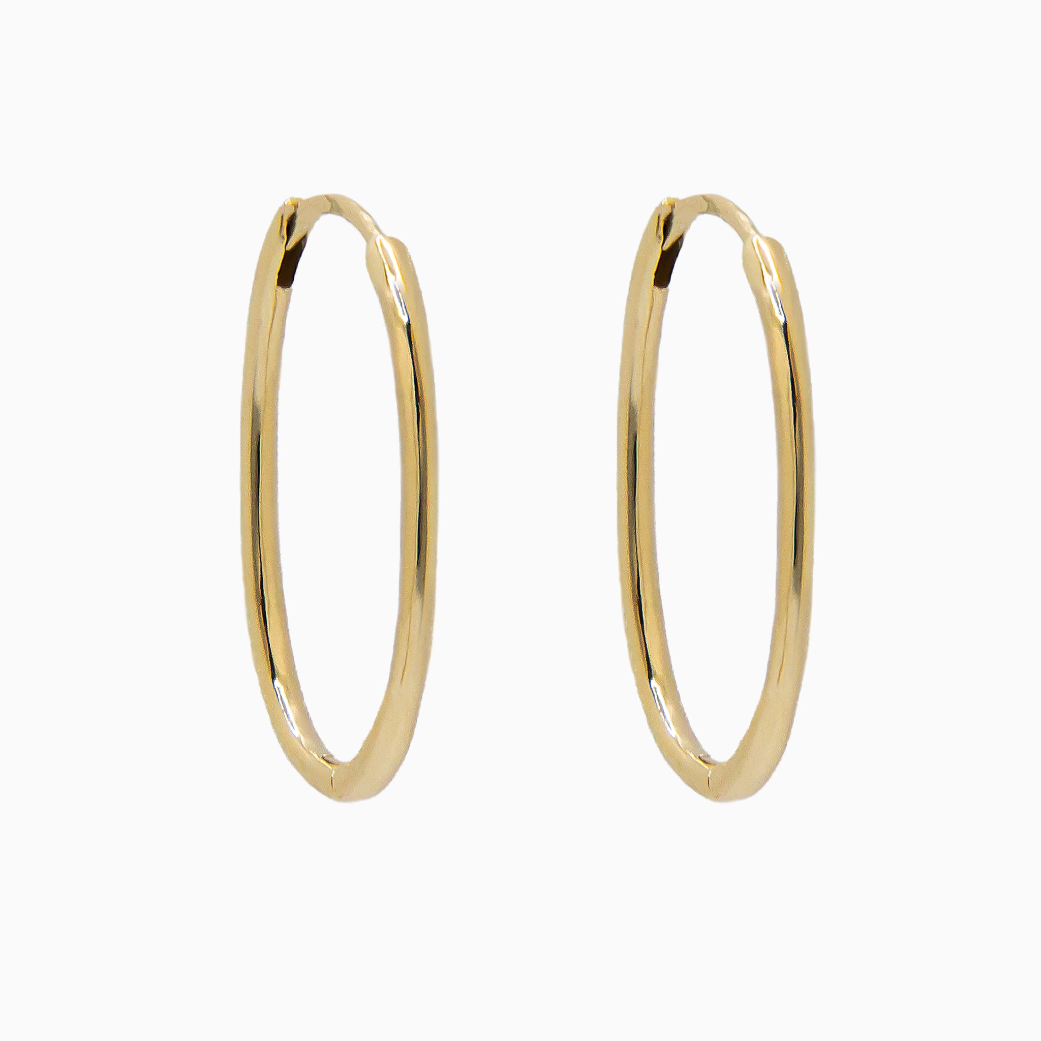 14k Yellow Gold 23mm x 15mm Hinged Everyday Oval Hoop Earrings