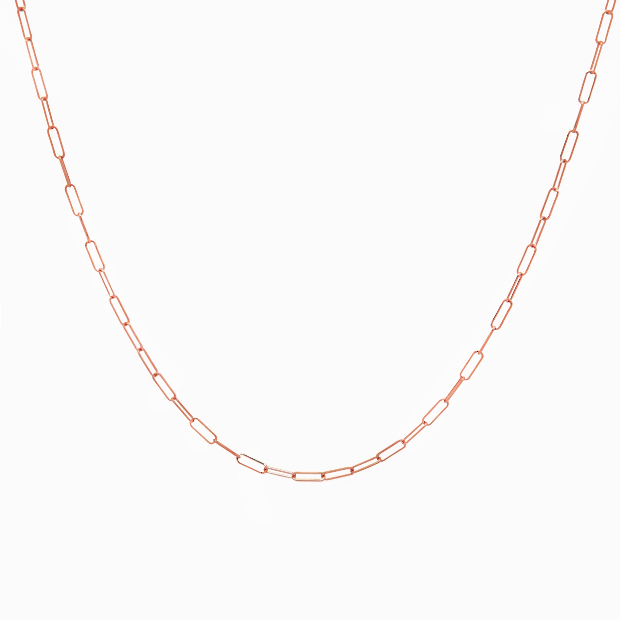 14k Rose Gold Retro Petite Paperclip Link Chain