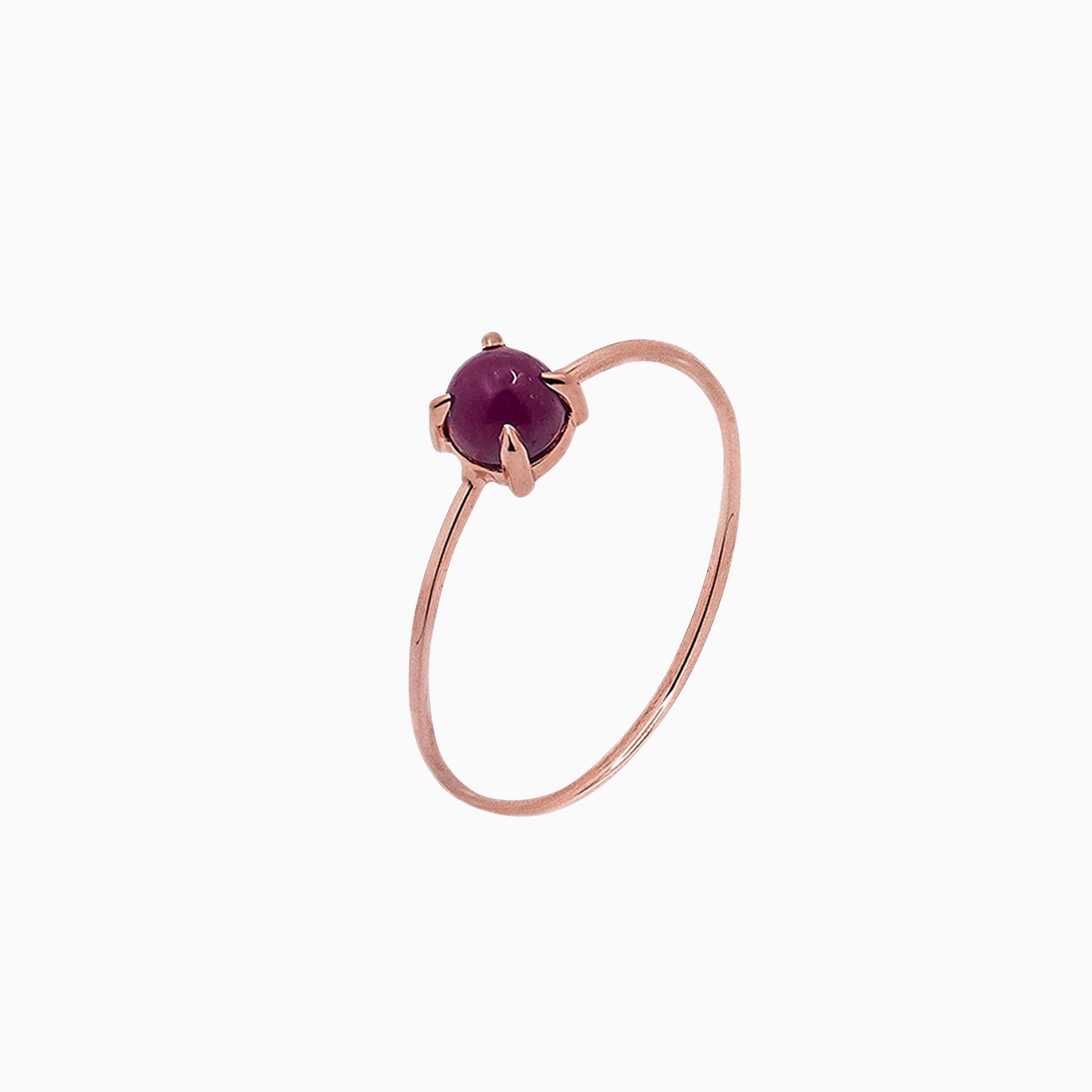 14k Rose Gold 4mm Ruby Microstackable Ring