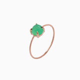 14k Gold Absolutely Effortless Apple Green Chrysoprase Microstackable Ring