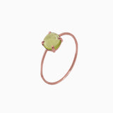 14k Gold Absolutely Effortless Plucky Peridot Microstackable Ring