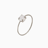 14k Gold Absolutely Effortless White Quartz Microstackable Ring