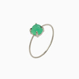 14k Gold Absolutely Effortless Apple Green Chrysoprase Microstackable Ring