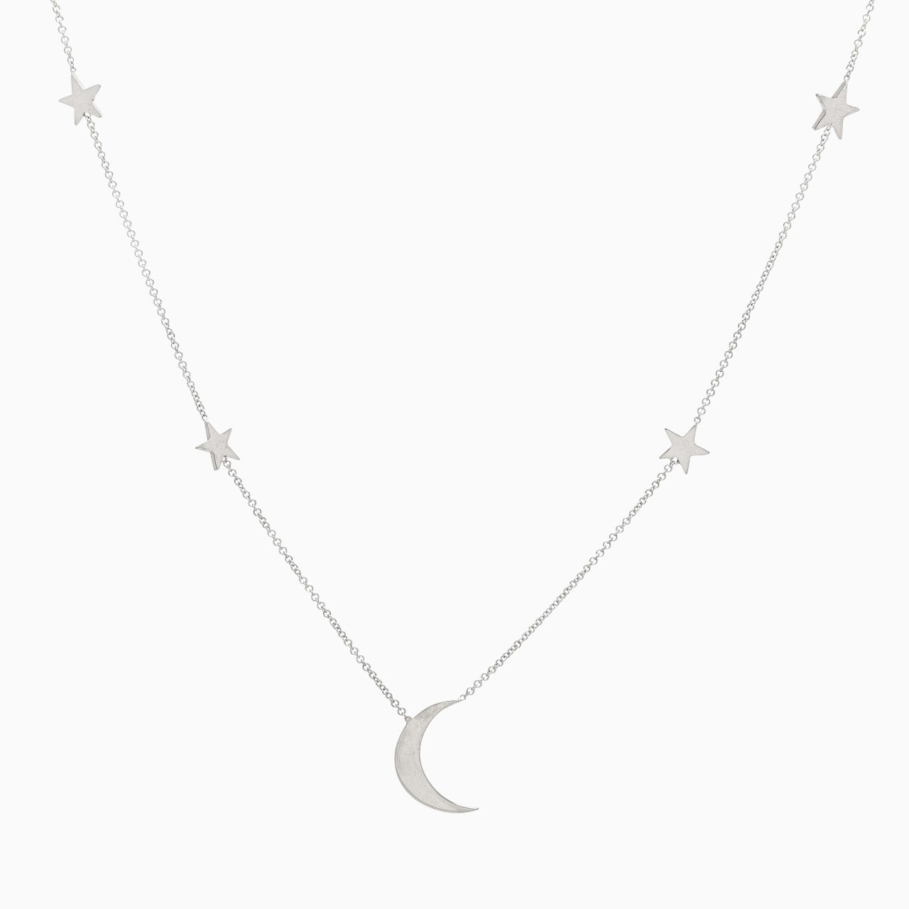 14k White Gold Shoot for the Moon Station Necklace
