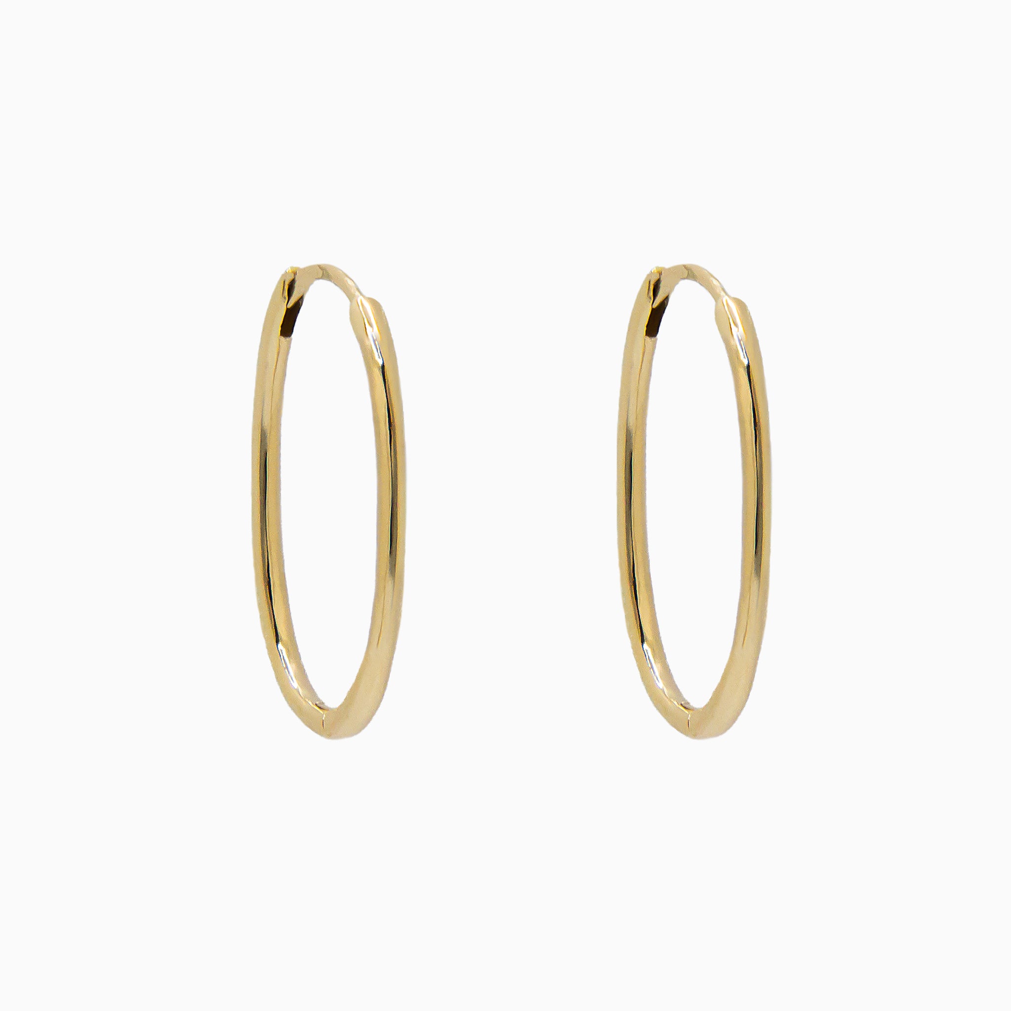 14k Yellow Gold 21mm x 14mm Hinged Everyday Oval Hoop Earrings