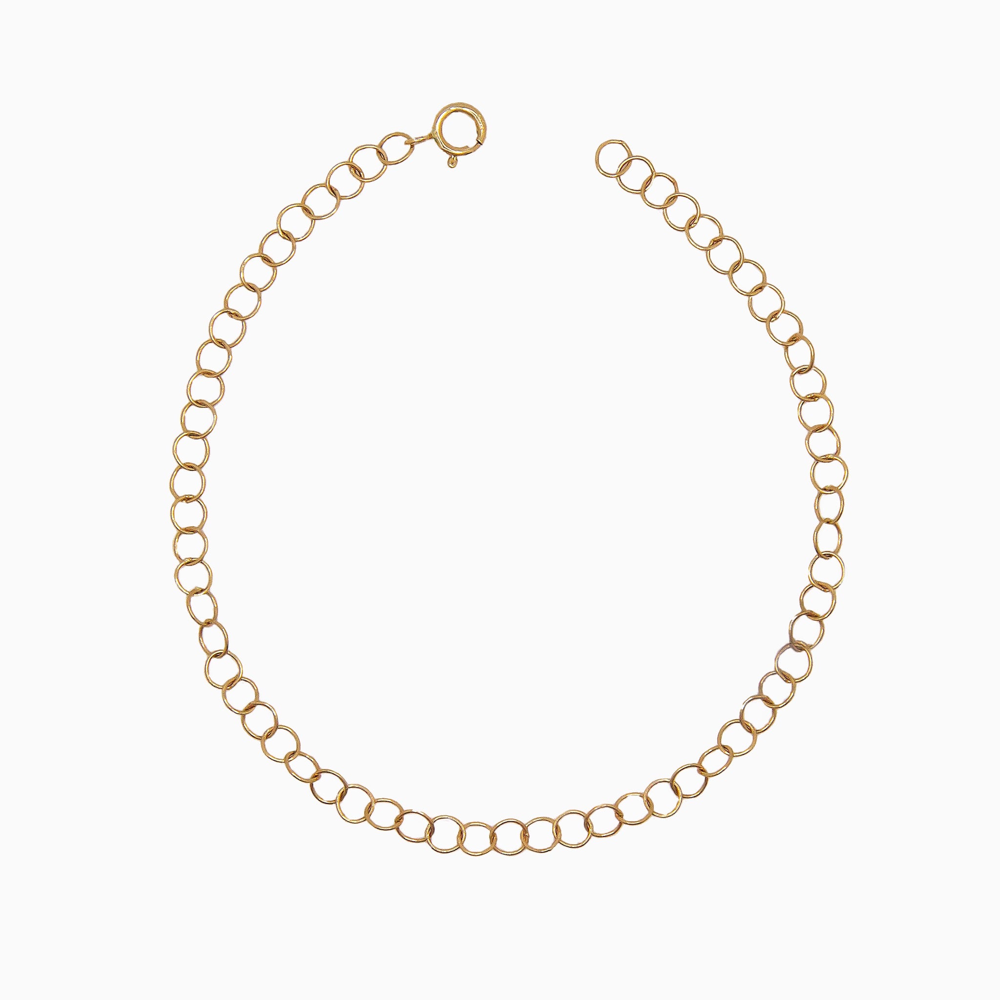 14k Yellow Gold 3.5mm Shimmering Coin Link Chain Bracelet