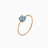 14k Gold Absolutely Effortless Cool Blue Topaz Microstackable Ring