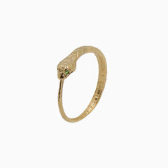 14k Yellow Gold Ouroboros Snake Ring