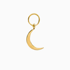 14k Yellow Gold Crescent Moon Earring Charm