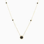 14k Bewitched Black Onyx Station Necklace - Starflower Design