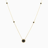 14k Bewitched Black Onyx Station Necklace - Starflower Design