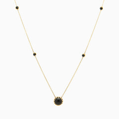 14k Bewitched Black Onyx Station Necklace - Starflower Design