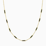 14k Bewitching Black Onyx 9 Bar Station Necklace - Starflower Design