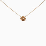 14k Blooming Beauty Vintage Rose Blossom Diamond Necklace - Starflower Design
