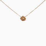 14k Blooming Beauty Vintage Rose Blossom Diamond Necklace - Starflower Design