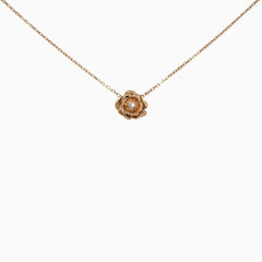 14k Blooming Beauty Vintage Rose Blossom Diamond Necklace - Starflower Design