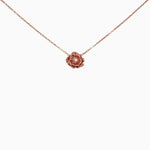 14k Blooming Beauty Vintage Rose Blossom Diamond Necklace - Starflower Design