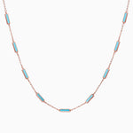 14k Brilliant Turquoise 9 Bar Station Necklace - Starflower Design
