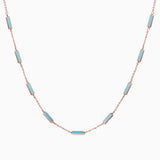 14k Brilliant Turquoise 9 Bar Station Necklace - Starflower Design