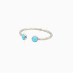 14k Cabochon Turquoise Open Ring - Starflower Design