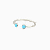 14k Cabochon Turquoise Open Ring - Starflower Design