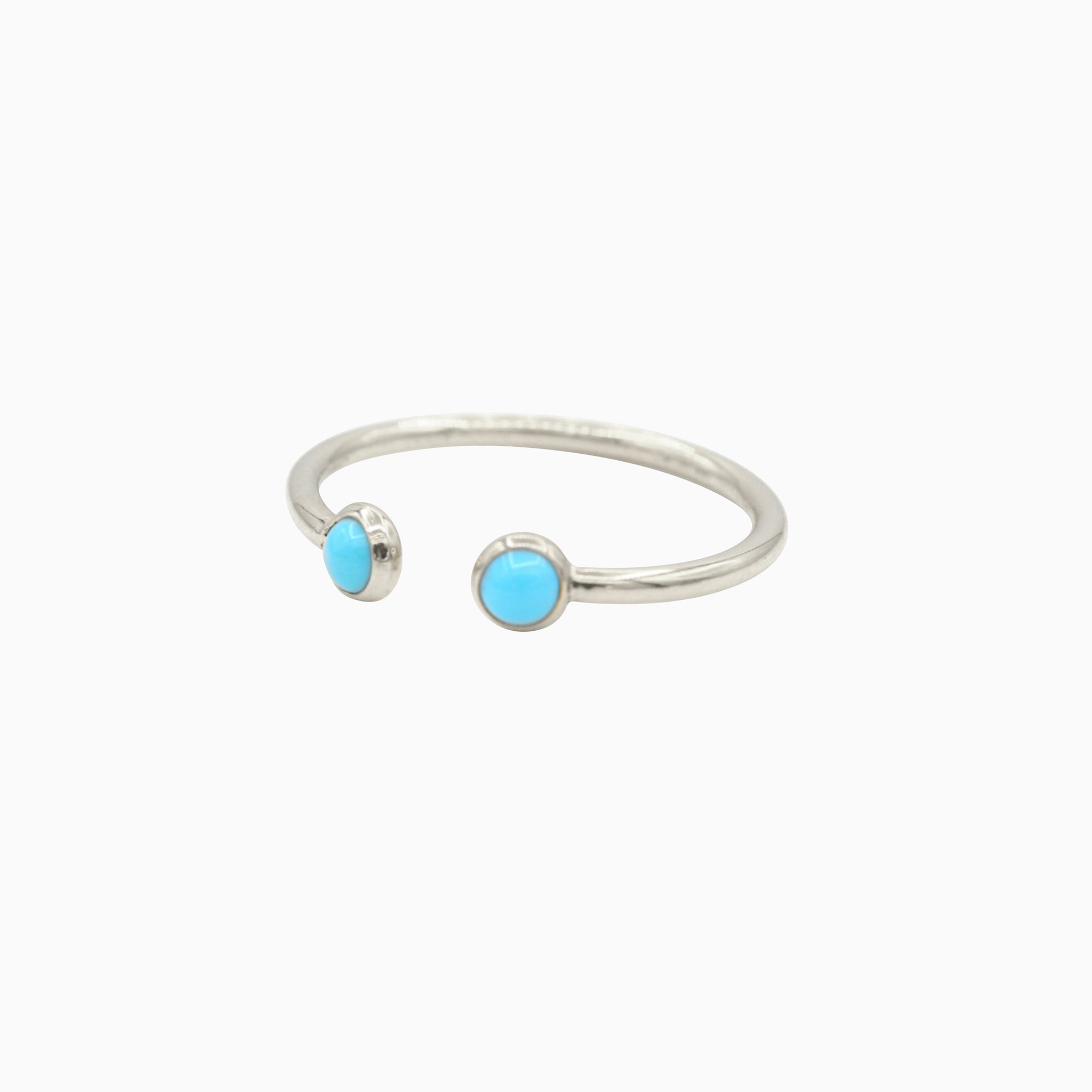 14k Cabochon Turquoise Open Ring - Starflower Design