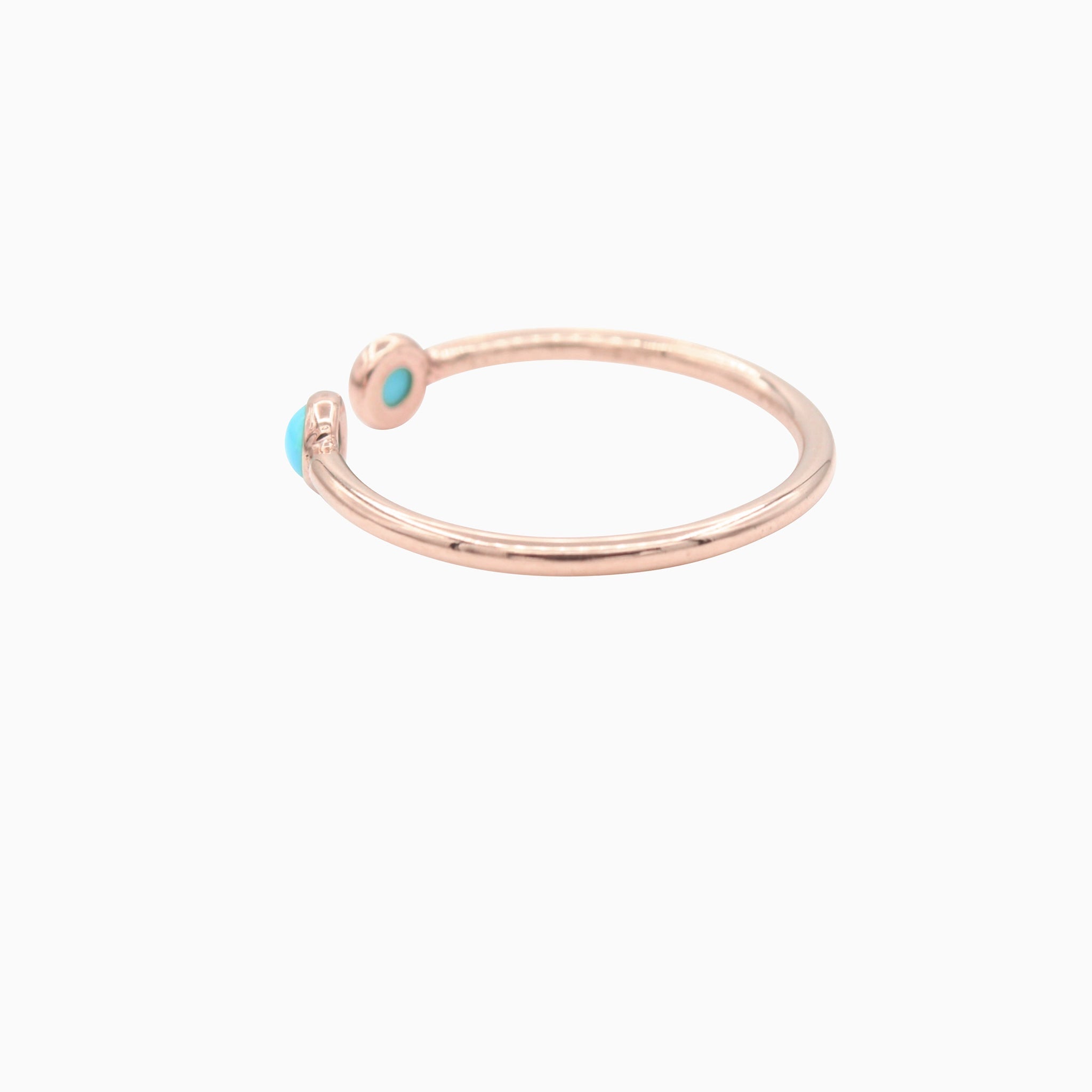 14k Cabochon Turquoise Open Ring - Starflower Design