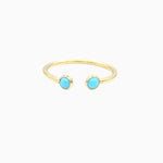14k Cabochon Turquoise Open Ring - Starflower Design