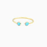 14k Cabochon Turquoise Open Ring - Starflower Design