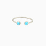 14k Cabochon Turquoise Open Ring - Starflower Design