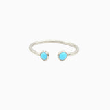 14k Cabochon Turquoise Open Ring - Starflower Design