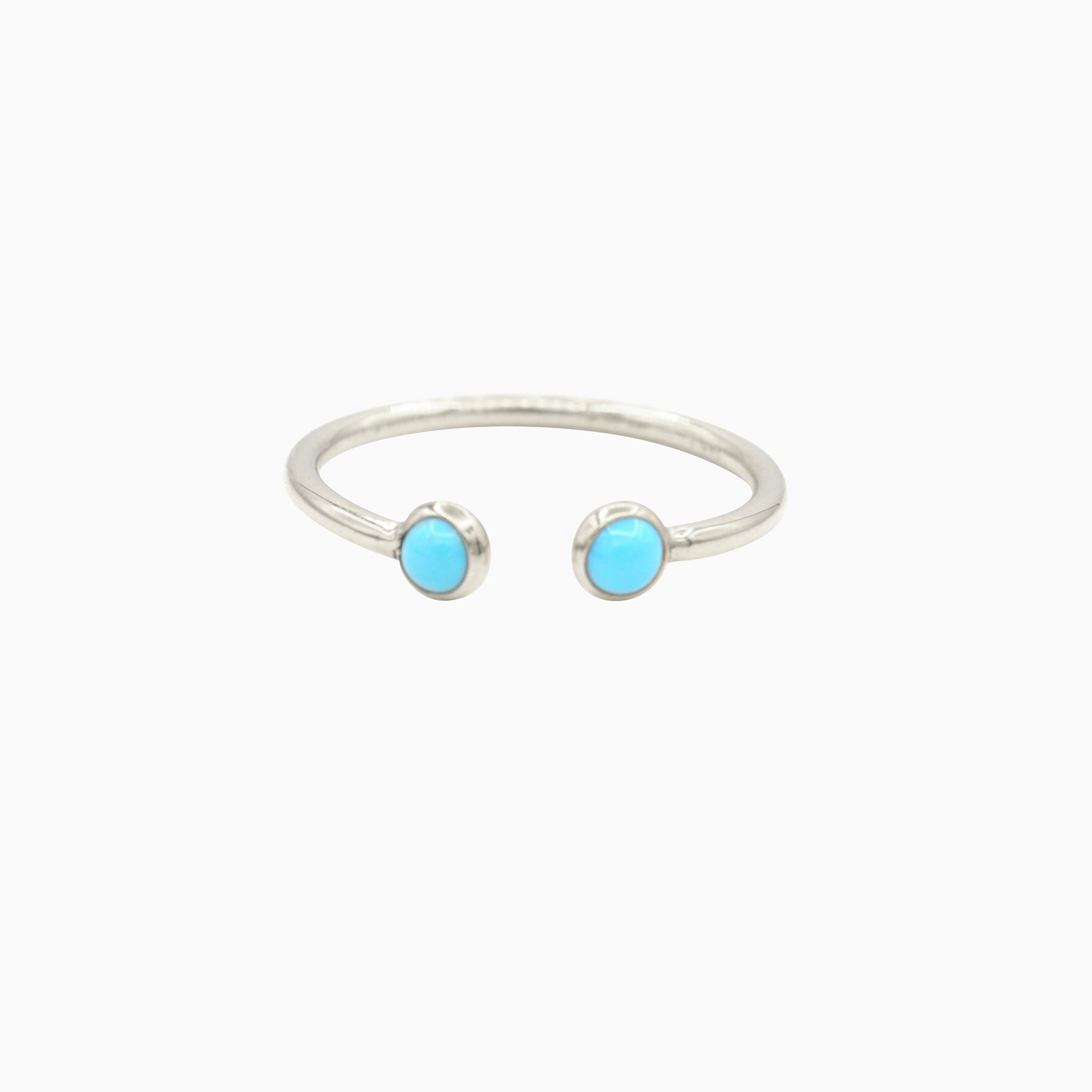 14k Cabochon Turquoise Open Ring - Starflower Design