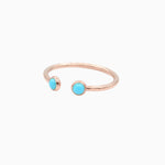 14k Cabochon Turquoise Open Ring - Starflower Design