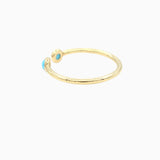 14k Cabochon Turquoise Open Ring - Starflower Design