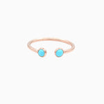 14k Cabochon Turquoise Open Ring - Starflower Design
