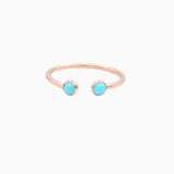 14k Cabochon Turquoise Open Ring - Starflower Design