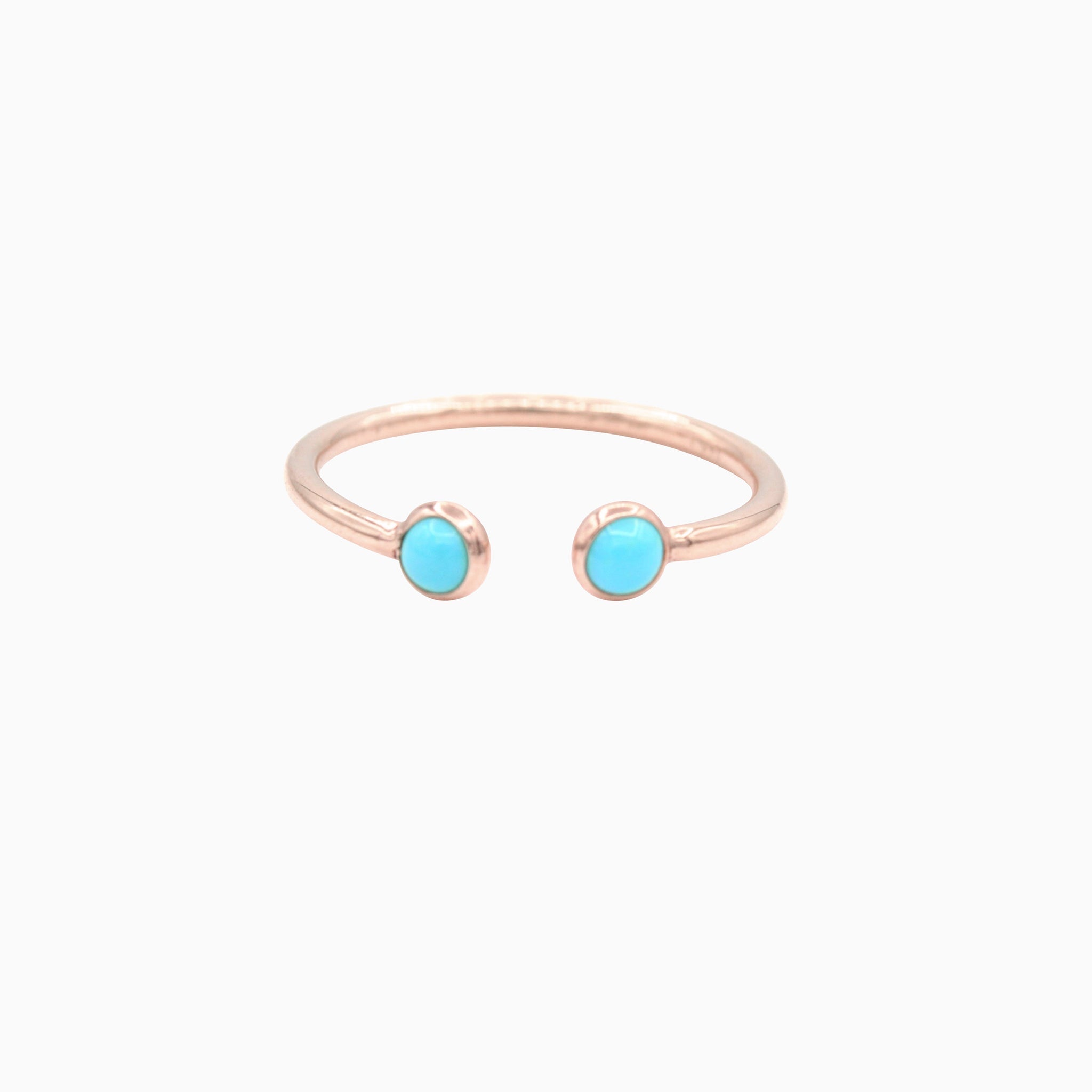 14k Cabochon Turquoise Open Ring - Starflower Design