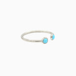 14k Cabochon Turquoise Open Ring - Starflower Design