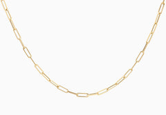 14k Charming Retro Medium Paperclip Link Chain - Starflower Design