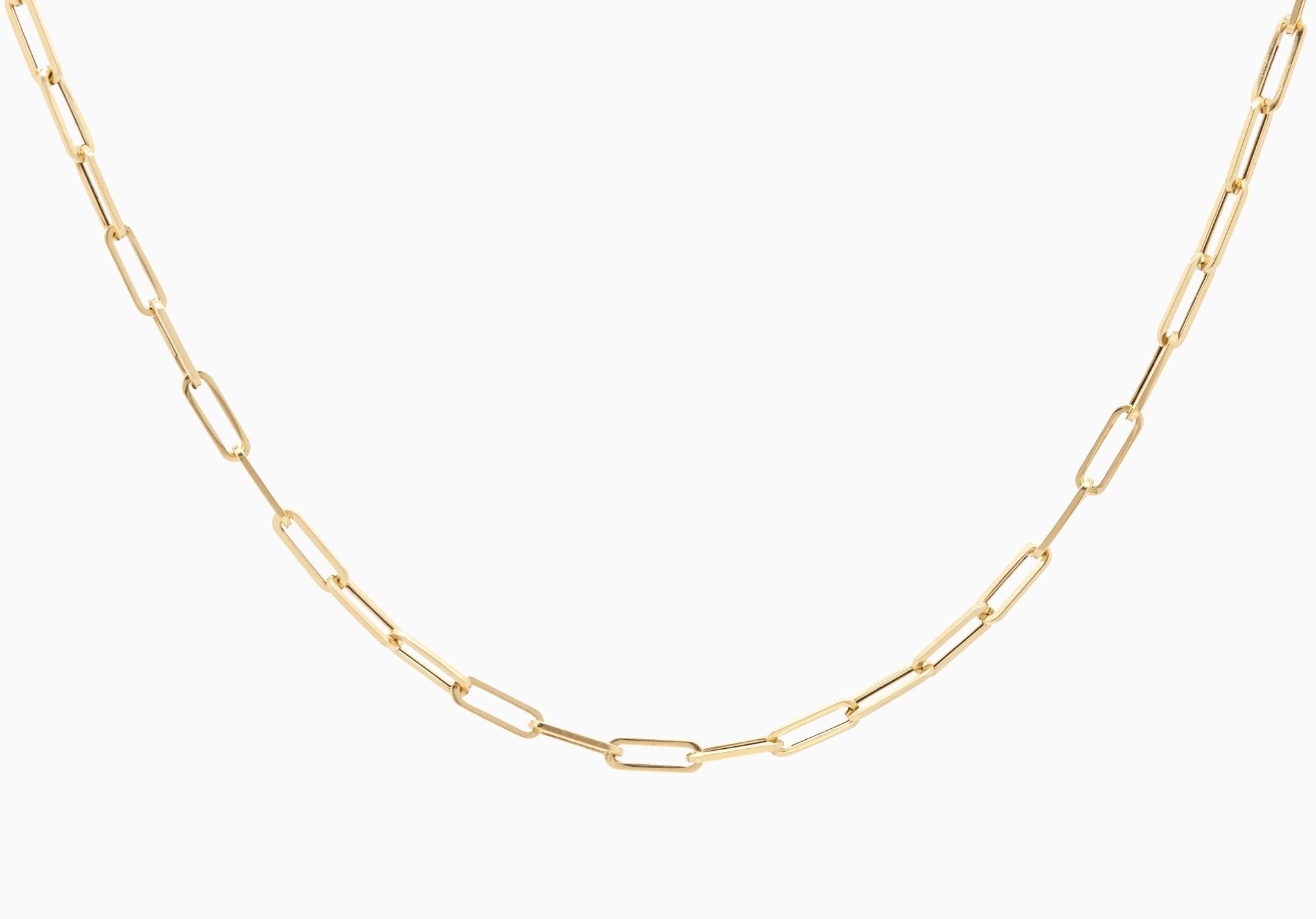 14k Charming Retro Medium Paperclip Link Chain - Starflower Design