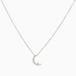 14k Crescent Moon with Diamond Pendant - Starflower Design