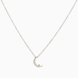 14k Crescent Moon with Diamond Pendant - Starflower Design