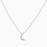 14k Crescent Moon with Diamond Pendant - Starflower Design