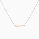 14k Cultured Freshwater Pearl Bar Necklace - Starflower Design