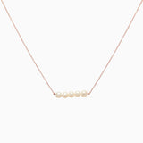 14k Cultured Freshwater Pearl Bar Necklace - Starflower Design
