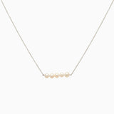 14k Cultured Freshwater Pearl Bar Necklace - Starflower Design
