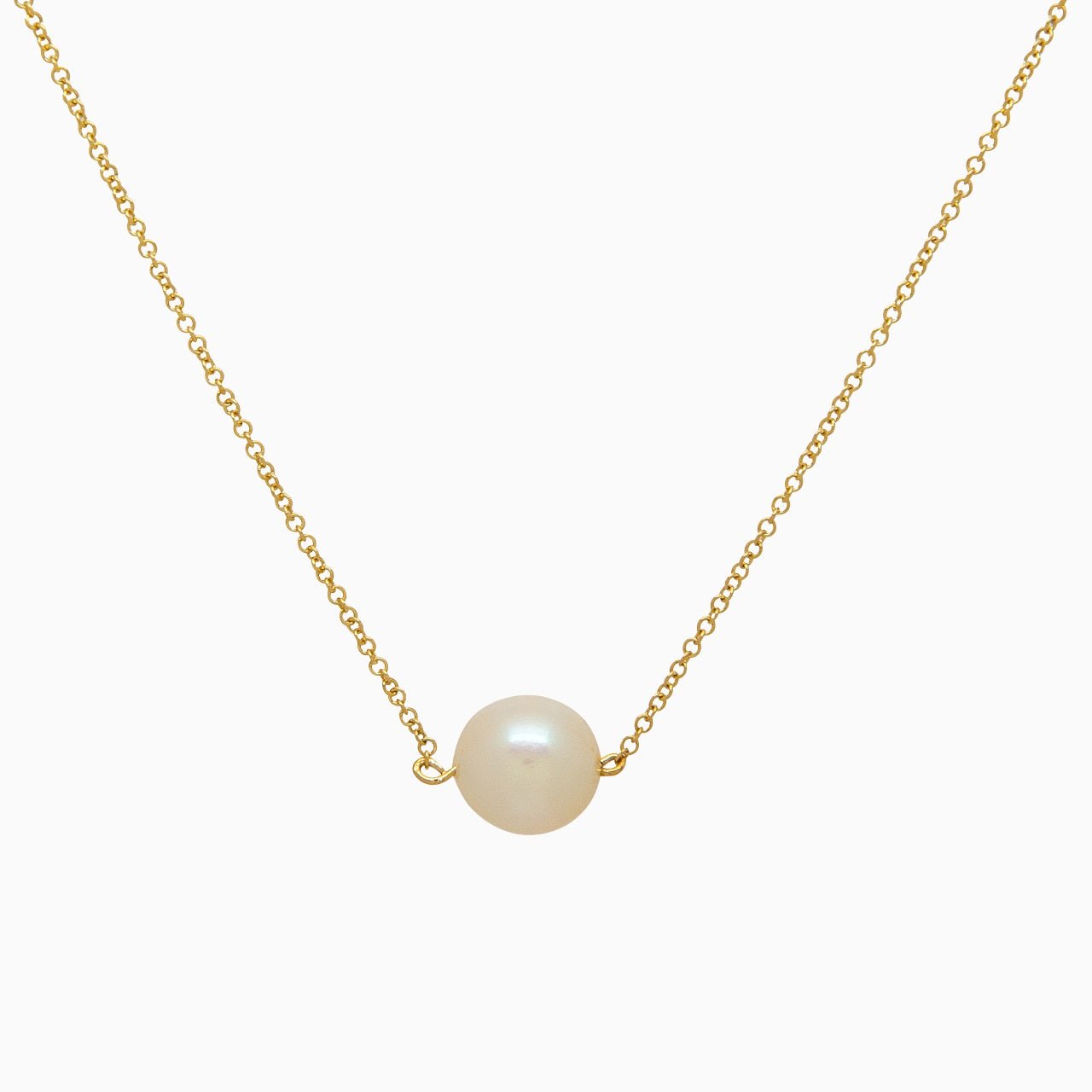 14k Cultured Freshwater Pearl Single Station Necklace - Starflower Design