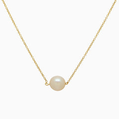 14k Cultured Freshwater Pearl Single Station Necklace - Starflower Design