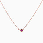 14k Double Delight Diamond & Ruby Petite Layering Necklace - Starflower Design